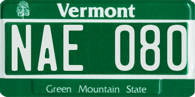 VT license plate NAE080