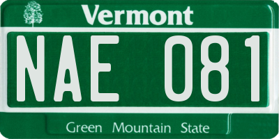 VT license plate NAE081
