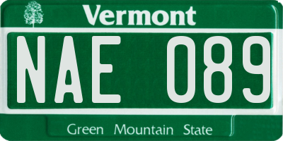 VT license plate NAE089