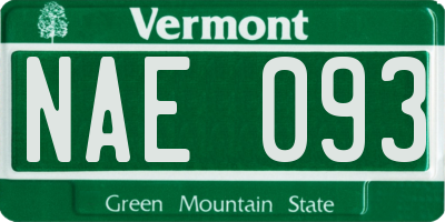 VT license plate NAE093