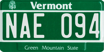 VT license plate NAE094