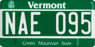 VT license plate NAE095