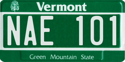 VT license plate NAE101