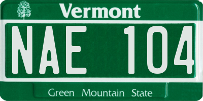 VT license plate NAE104