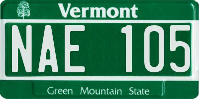 VT license plate NAE105
