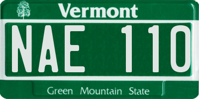 VT license plate NAE110