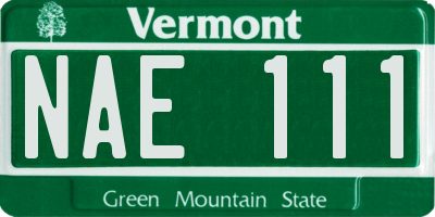 VT license plate NAE111