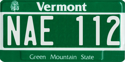 VT license plate NAE112