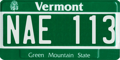 VT license plate NAE113