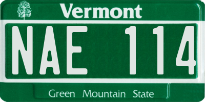 VT license plate NAE114