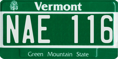 VT license plate NAE116