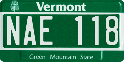 VT license plate NAE118