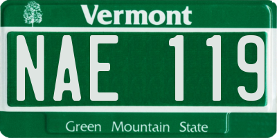 VT license plate NAE119