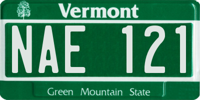 VT license plate NAE121
