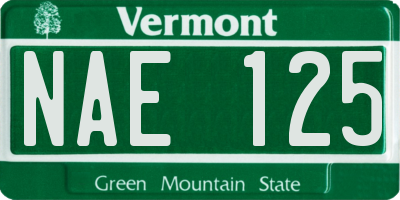 VT license plate NAE125