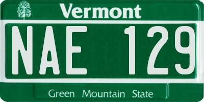 VT license plate NAE129
