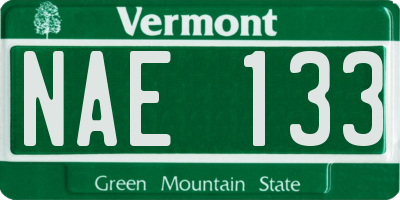 VT license plate NAE133