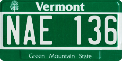 VT license plate NAE136