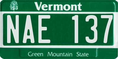 VT license plate NAE137