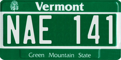 VT license plate NAE141