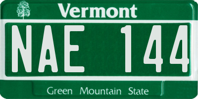 VT license plate NAE144