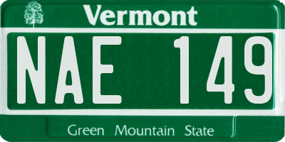 VT license plate NAE149