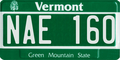 VT license plate NAE160