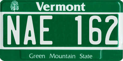 VT license plate NAE162