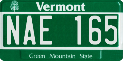 VT license plate NAE165