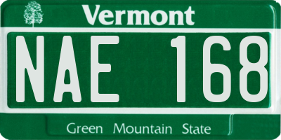 VT license plate NAE168