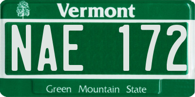 VT license plate NAE172