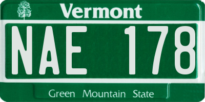 VT license plate NAE178