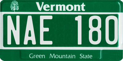 VT license plate NAE180