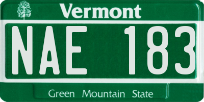 VT license plate NAE183