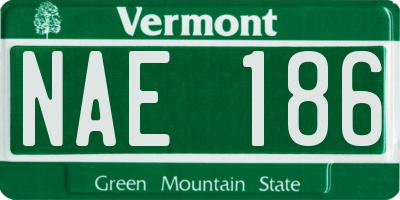 VT license plate NAE186