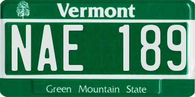 VT license plate NAE189