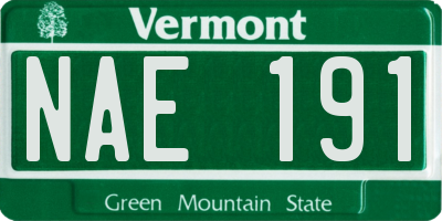 VT license plate NAE191