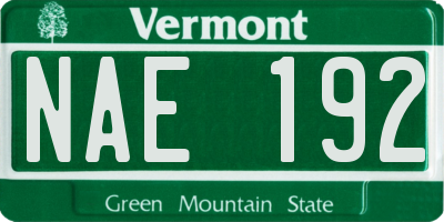 VT license plate NAE192