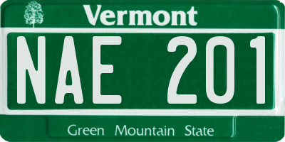 VT license plate NAE201
