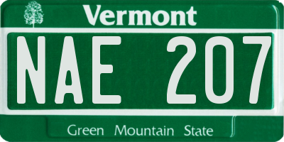 VT license plate NAE207