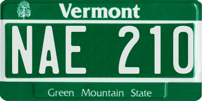 VT license plate NAE210