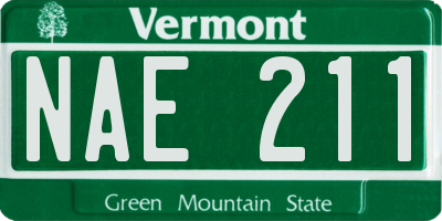 VT license plate NAE211
