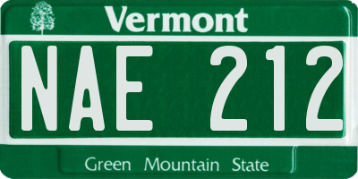 VT license plate NAE212