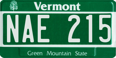 VT license plate NAE215