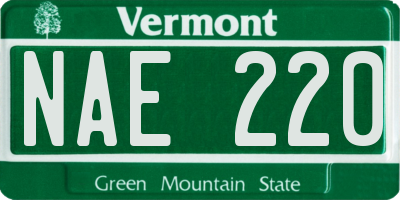 VT license plate NAE220
