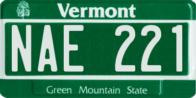VT license plate NAE221