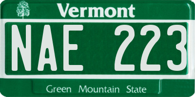 VT license plate NAE223