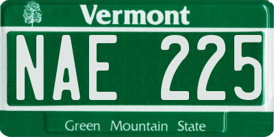 VT license plate NAE225