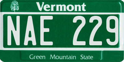 VT license plate NAE229