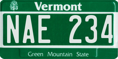 VT license plate NAE234